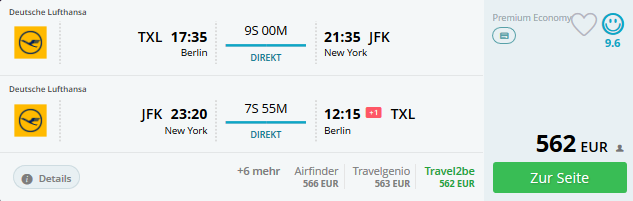 Premium Economy nach New York