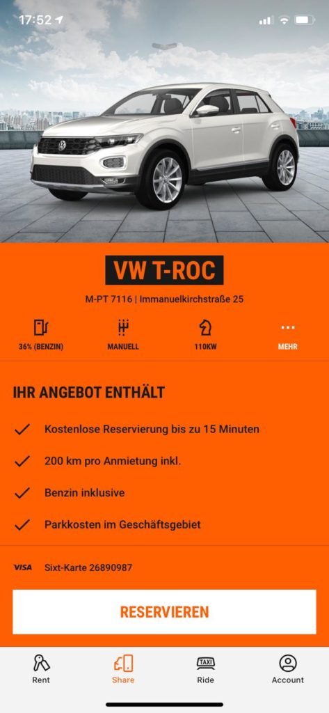 Sixt Gutscheine einlösen - hoch scrollen, bis Gutscheinfeld sichtbar ist