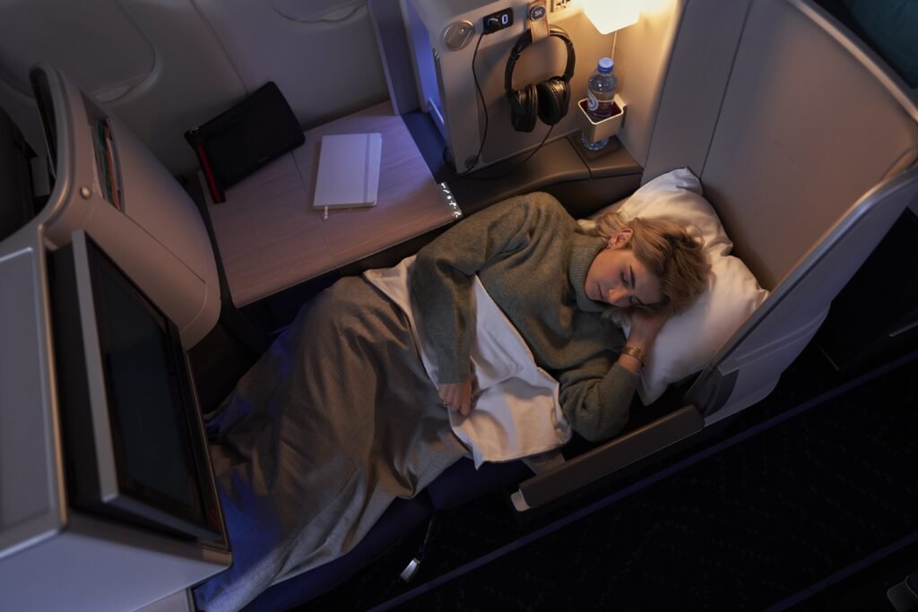 Schlafen in der Business Class von Brussels Airlines