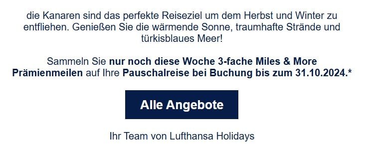 3-fache Meilen bei Lufthansa Holidays