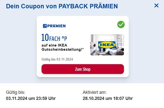 Payback Punkte bei IKEA sammeln