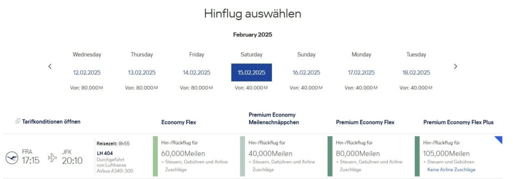 Lufthansa Meilenschnäppchen im November